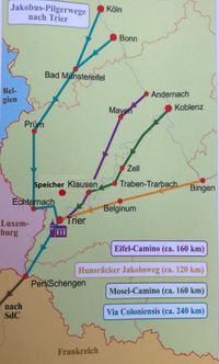 Jakobsus-Pilgerwege nach Trier